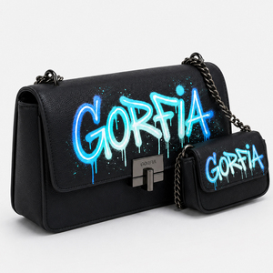 Bolso bandolera de gran capacidad con cadena, de cuero PU estampado, con logotipo personalizado, estilo vintage, conjunto de bolso mensajero de diseñador. - Product Image 4