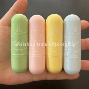 ISMAN Luxe 3.5g Capsulevormige Lipbalsem Tube Schattig Cartoonpatroon Roze Geel Groen Blauw Lipstick Verpakking Privélabel Groothandel - Product Image 3