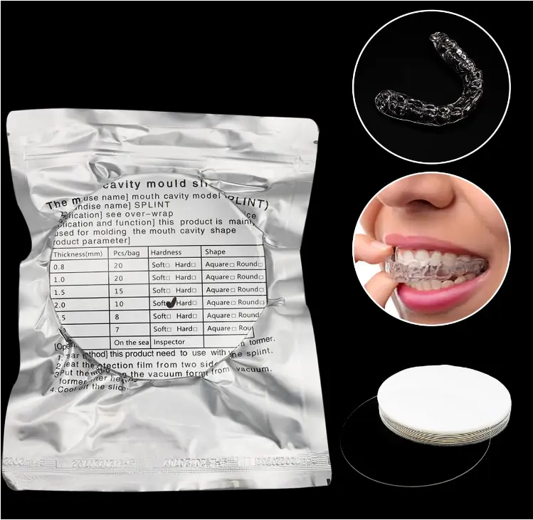 Materiales dentales consumibles médicos desechables para laboratorio dental/hoja de férula de 5*5 ''precio de fábrica