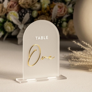 Numeri in Acrilico Personalizzati per Tavoli, Segnaposto Trasparenti con <span class=keywords><strong>Base</strong></span> per Matrimoni, Hotel, Accessori per Feste e Decorazioni - Product Image 1