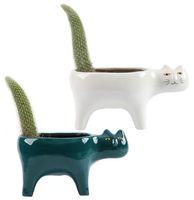 Set Pot Sukulen Keramik Mini 6 Buah, Pot Kaktus Lucu untuk Meja Dalam Ruangan dan Balkon, Dekorasi Rumah Porselen Kreatif, Obral Kilat