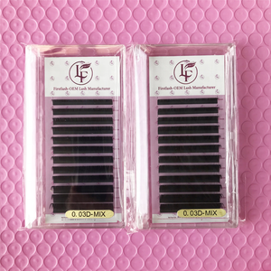 Extensions de cils individuelles classiques en <span class=keywords><strong>C</strong></span>, <span class=keywords><strong>D</strong></span>, <span class=keywords><strong>L</strong></span>, synthétiques, faites à la main, en cachemire, noir mat, sans cruauté, vegan - Product Image 2