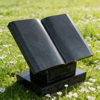 Pierre tombale en granit noir, pierre tombale en marbre et monuments, pierre naturelle, pierres tombales en marbre de type livre
