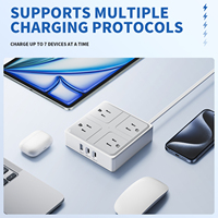 ABD Fişli Uzatma Priz Seti 10A Koruyucu 4 Priz USB C Portları PC Yanmaz Malzeme 18 Ay Garantili 1.5m