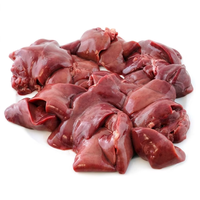 Foie de poulet congelé Halal en gros, foie de poulet congelé IQF en vrac pour l'exportation, entrailles de volaille nettoyées