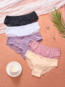 6017 all'ingrosso 5 <span class=keywords><strong>Pack</strong></span> mutandine <span class=keywords><strong>perizoma</strong></span> in pizzo Sexy mutandine in misto cotone mutandine in pizzo con <span class=keywords><strong>perizoma</strong></span> Bikini - Product Image 4