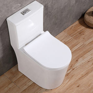 Inodoro de una pieza montado en el suelo de doble descarga moderno, inodoro y lavabos para Hotel - Product Image 4