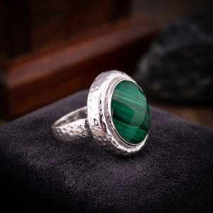 Bague en argent sterling 925 de qualité supérieure pour homme avec quartz clair et malachite, idéale pour les occasions spéciales, prix direct usine Thaïlande - Product Image 3