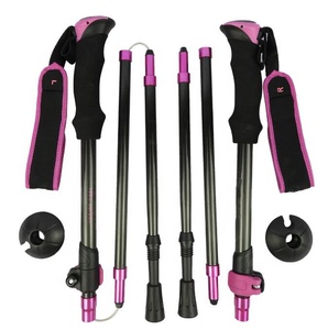 Ultralight 3K karbon Fiber teleskopik <span class=keywords><strong>Nordic</strong></span> yürüyüş yürüyüş çubukları ayarlanabilir yürüyüş koşu yürüyüş sopaları EVA kolu ile - Product Image 5