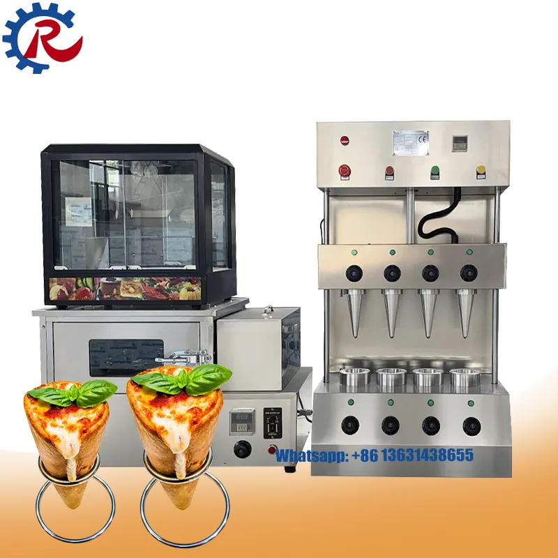 Máquina De Comida De Rua Ruiya Fabricante De Cone De Pizza Automático/Máquina De Pizza Cone/Snack Máquina De Fazer Cone De Pizza Cônico