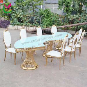 <span class=keywords><strong>Tavolo</strong></span> da Pranzo di Lusso <span class=keywords><strong>in</strong></span> <span class=keywords><strong>Vetro</strong></span> Serpentino Bianco con Specchio per Sale da Ricevimento e Matrimoni - Product Image 4