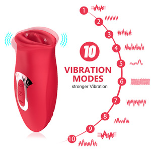 Vibrador Realista 2 en 1 para Punto G Femenino con Estimulación de Lengua, Silicona de Grado Alimenticio, 100% Impermeable, USB, Venta al Por Mayor - Product Image 6