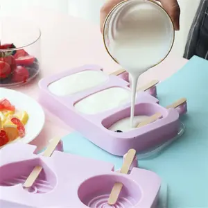 Vente chaude Crème Glacée Silicone Popsicle Moules Maker Grand Maison Ice Pop Moules Antiadhésif De Qualité Alimentaire Sans Bpa Popsicle Moule