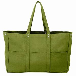 กระเป๋าโท้ทสุดฮอตสำหรับวันหยุดสุดสัปดาห์ ผ้าแคนวาสสีเขียว ใช้ซ้ำได้ สำหรับช้อปปิ้งและไปเที่ยวชายหาด - Product Image 2