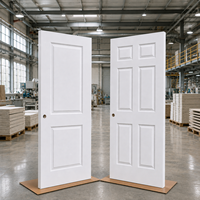 Porte moulurée en MDF à âme creuse 30x80'' à 6 panneaux, apprêtée blanche, moderne, pour chambre, salon, villa, appartement, usage résidentiel