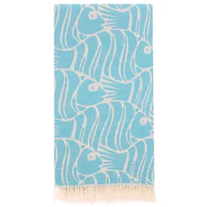 Пользовательский дизайн, банные пляжные полотенца с принтом без песка и кисточками, частная марка Pescado Peshtemal, 100% хлопок