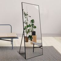 Nouveau Miroir Mural Contemporain Pleine Longueur 2025 Personnalisé avec Cadre en Alliage d'Aluminium Argenté Grand Format pour Dressing et Salon