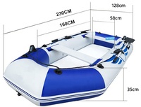Kayak para 2 personas, bote pontón pequeño con motor, 2,3 M