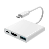 Câble adaptateur multifonction USB 3.1 USB C vers HDTV 4K 30Hz USB 3.0 Type C PD, convertisseur 3 en 1