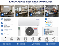 Climatiseur Split KANION 12000 BTU Inverter R32 Eco Mural Réversible Pompe à Chaleur 220-240V 50Hz Salon Chambre Bureau