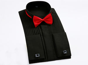 2024 camicia da uomo smoking Regular Fit Plus Size gemelli francesi manica lunga camicia di lusso per festa di nozze - Product Image 4