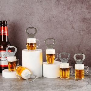 Logotipo personalizado aço inoxidável cerveja caneca aço com geladeira ímã abridor de garrafas - Product Image 2