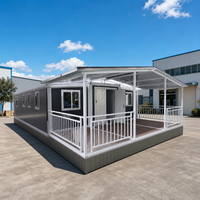 Villa moderne en acier pliable préfabriquée à 2 ou 3 chambres pour usage commercial, maison conteneur extensible disponible de 20 pieds
