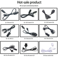 Eu us uk lampe à sel cordon d'alimentation ca avec gradateur en ligne et câble de fil de support de lampe e14 interrupteur marche/arrêt gradateur de lumière