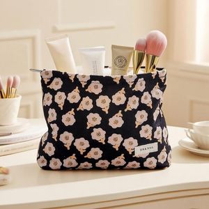 Bolsas de Cosméticos Ecológicas de Algodón con Diseño Floral Retro, Regalos Personalizados para Damas de Honor, Bolsa Organizadora de Maquillaje con Cierre para Viaje - Product Image 3