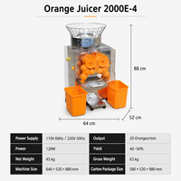 Máquina Exprimidora de Naranjas Mandarinas con Alimentación Automática, Extractor de Jugo de Naranja Navel para Cafeterías, Restaurantes, Tiendas de Jugos, Uso Comercial