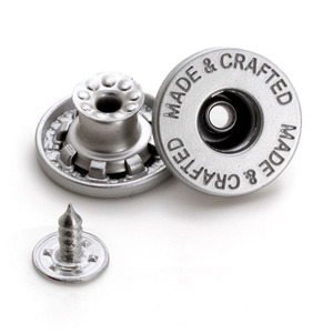 زر معدني مخصص بشعار بارز مقاس 17 ملم للجينز، زر دائري فضي اللون على شكل زهرة أو قلب للملابس والجينز - Product Image 5