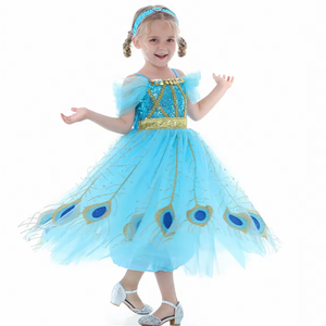 Nouvelle Collection : Costumes de Fête d'Halloween pour Filles, Enfants, <span class=keywords><strong>Aladdin</strong></span>, <span class=keywords><strong>Jasmine</strong></span> et Elsa, pour Anniversaire, Cosplay - Product Image 5