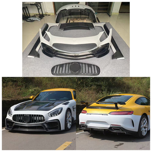 Kit carrosserie IMP semi-carbone pour Benz <span class=keywords><strong>AMG</strong></span> <span class=keywords><strong>GT</strong></span> 2015-2023 – Pare-chocs avant et arrière, jupes latérales, ailes – Kit de mise à niveau à fixation par boulons, léger - Product Image 1