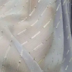 OEM ODM abaya Scarf robe cloth custom jacquard 100 polyester fabric white foil printed chiffon fabric