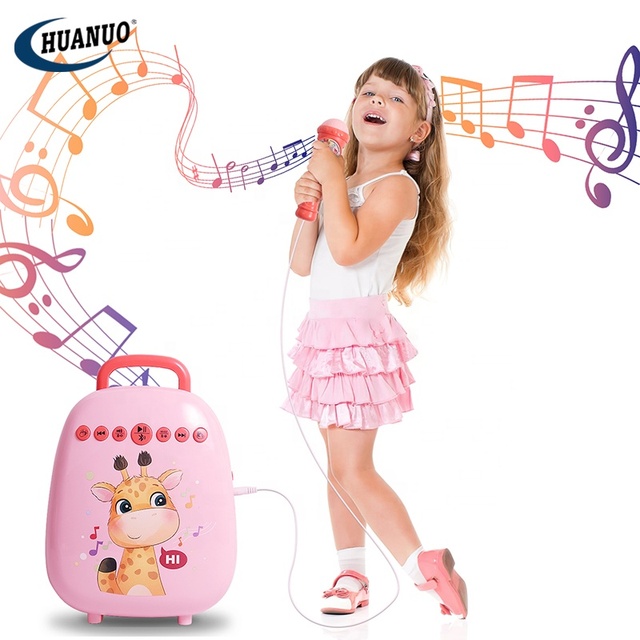 Portable Kids Blue Tooth Speaker Karaoke Machine Toy for Children Gift,Mini Karaoke Singing Machine With 2 Wireless Microphones