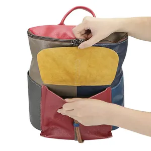 AndoBag Retro zaini <span class=keywords><strong>in</strong></span> vera <span class=keywords><strong>pelle</strong></span> di grande capacità borsa <span class=keywords><strong>a</strong></span> secchiello Casual da donna <span class=keywords><strong>zaino</strong></span> 2496 - Product Image 4