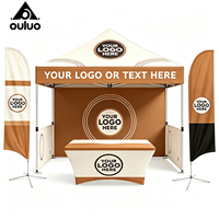 Tente de stand d'exposition personnalisée en tissu Oxford 300D rose 10x10 pieds avec impression de logo sur mesure pour grands événements intérieurs et extérieurs