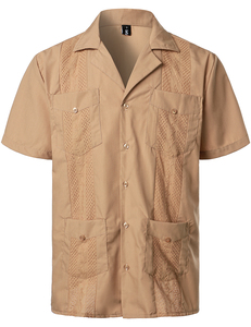 Camisas Guayaberas Cubanas al por Mayor para <span class=keywords><strong>Hombre</strong></span>, Manga Corta, Popelina, Transpirables, para Ropa Masculina - Product Image 5