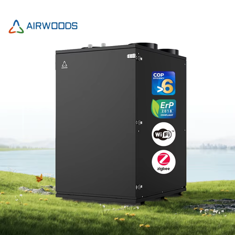 Basement Ventilation System with Heating and Cooling Energy Saving Hrv Erv Tuya Wifi Control Panel 350-950 Airflow