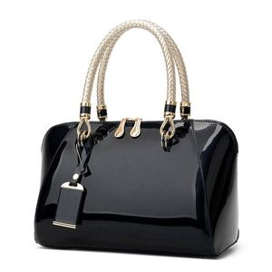 Bolsos de Cuero Brillante de Lujo para Mujer 2026, Bolso de Hombro Cruzado Moderno, Bolso de Mano de Cuero PU con Colgante - Product Image 3