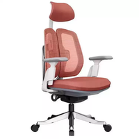 Chaise de bureau ergonomique avec dossier double, équipée d'un appui-tête et d'un soutien lombaire, idéale pour les salles d'étude et les bureaux