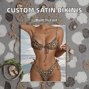 Traje de Baño Bikini Brasileño 2021 con Estampado Animal y Logotipo Personalizado para Mujer - Cubrebaño de Satén Impermeable y Tankinis de Alta Calidad, 2 Piezas - Product Image 2