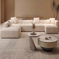 Ensemble de canapé-lit convertible minimaliste de luxe, meubles modulaires pour salon avec éléments décoratifs
