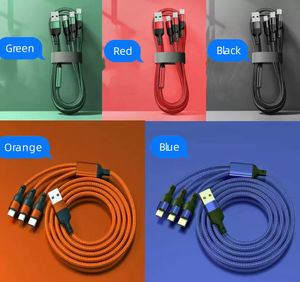 Câble USB 3-en-1 tressé en nylon 1,2 m, charge ultra-rapide 3A 66W, cordon de données <span class=keywords><strong>Micro</strong></span> USB Type C pour téléphones mobiles 13 14 - Product Image 6