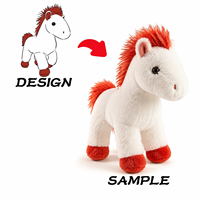Vente en gros de jouets poneys en peluche, chevaux en peluche doux, fabricant de logos personnalisés pour mascotte de marque et cadeaux événementiels, fourniture en gros