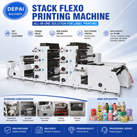 Machine d'impression flexographique à 6 couleurs pour bandes étroites avec système de découpe IML et système de superposition par convoyeur