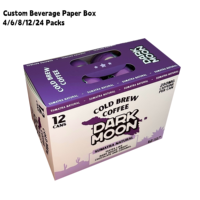 Boîte en carton personnalisée pour 12 canettes de 355 ml/473 ml (standard/élégantes) avec poignée durable pour l'emballage de boissons en détail