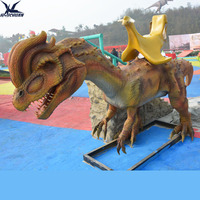 Manège de dinosaures animatroniques réalistes pour adultes et enfants, en caoutchouc et métal, pour parcs à thème.