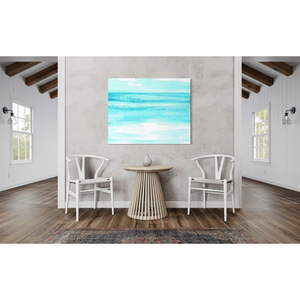 Elegant Textured <b>Canvas</b> Wall Hanging Of Ocean <b>Abstract</b> For Hotel Lobby Artwork Statement - Product Image 6