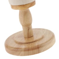 Tête de mannequin en toile recouverte de tissu avec base en bois massif, présentoir de table pour chapeaux, idéal pour la vente au détail en boutique et le coiffage de perruques